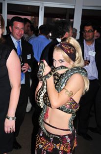 Flavella L'Amour Belly Dance Serpent Dance at the River Torrens Cafe
